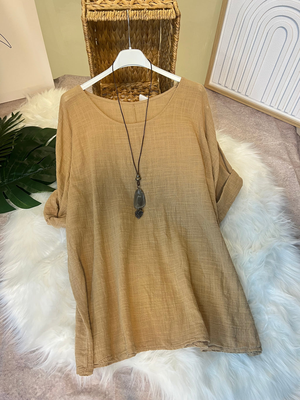 art.26085 - T-Shirt Damen Sommer Oberteile gratis Halskette(zufälliges Design) Rundhals Kurzärmeliges Bluse Basic Shirt Bequem Baumwolle Tunika Tee Tops für Frühling Sommer Herbst