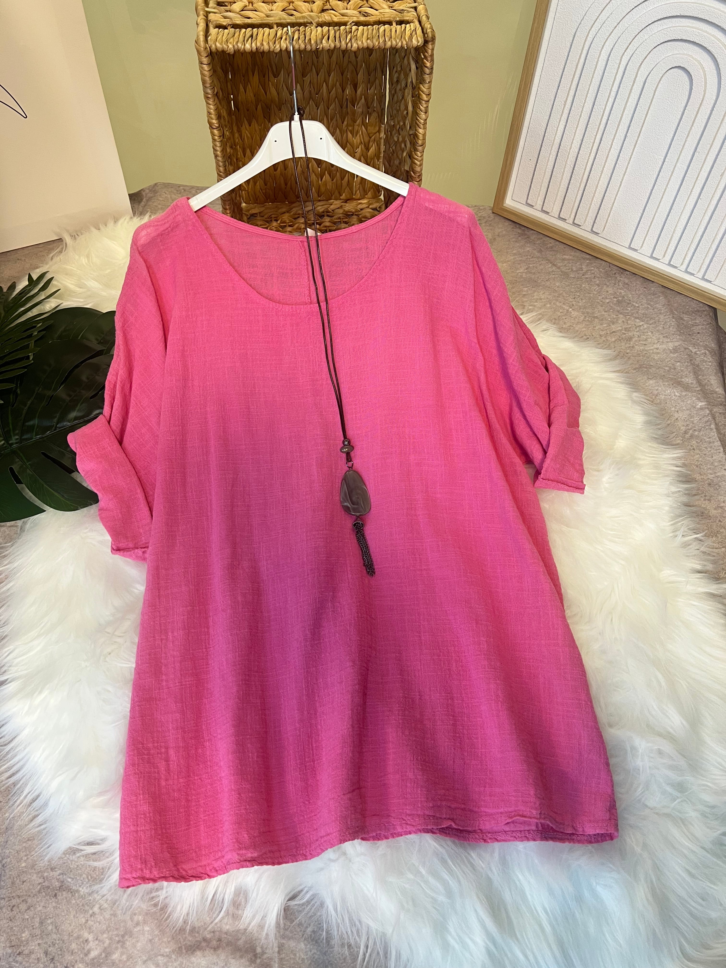 art.26085 - T-Shirt Damen Sommer Oberteile gratis Halskette(zufälliges Design) Rundhals Kurzärmeliges Bluse Basic Shirt Bequem Baumwolle Tunika Tee Tops für Frühling Sommer Herbst