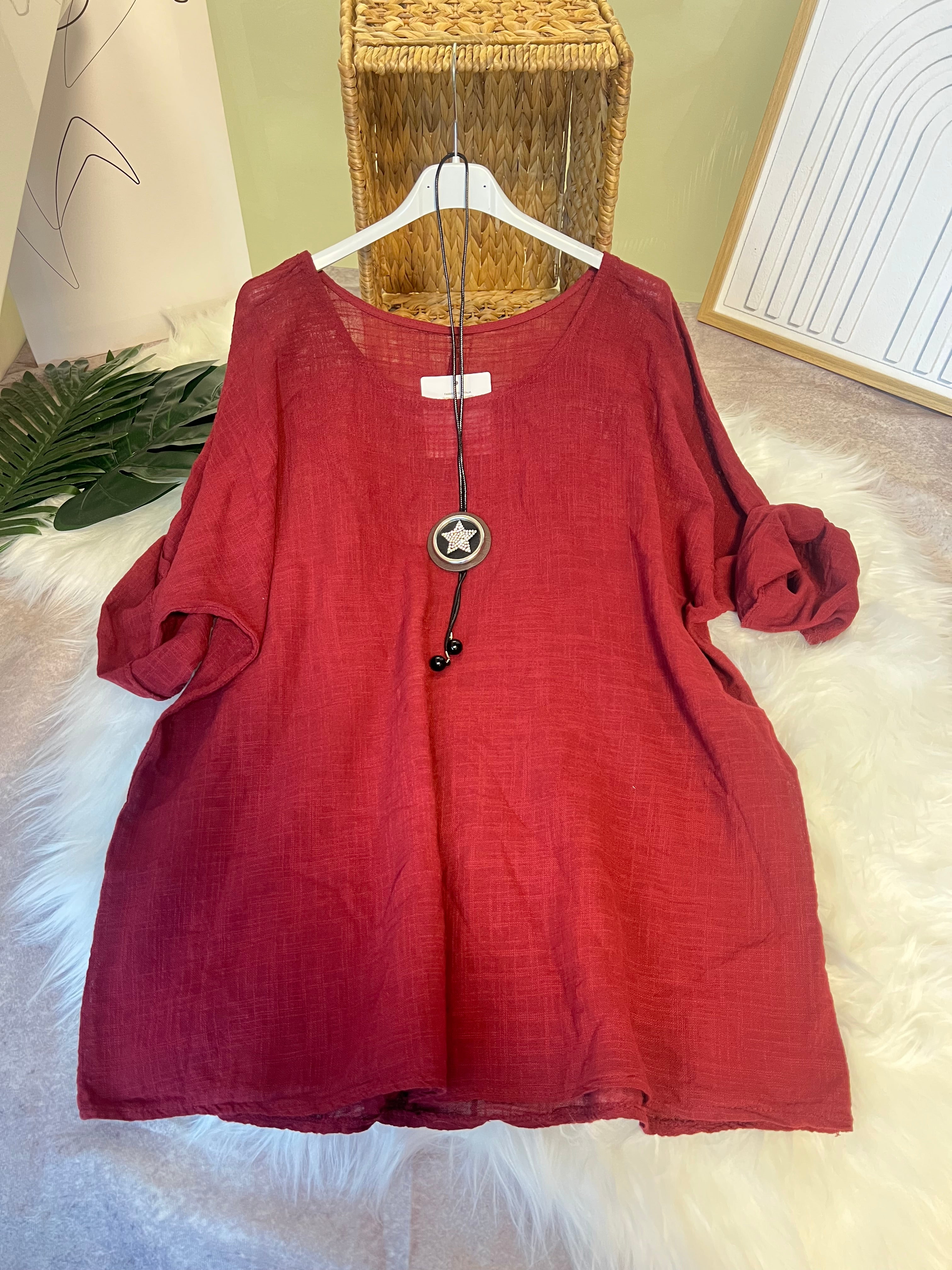 art.26085 - T-Shirt Damen Sommer Oberteile gratis Halskette(zufälliges Design) Rundhals Kurzärmeliges Bluse Basic Shirt Bequem Baumwolle Tunika Tee Tops für Frühling Sommer Herbst