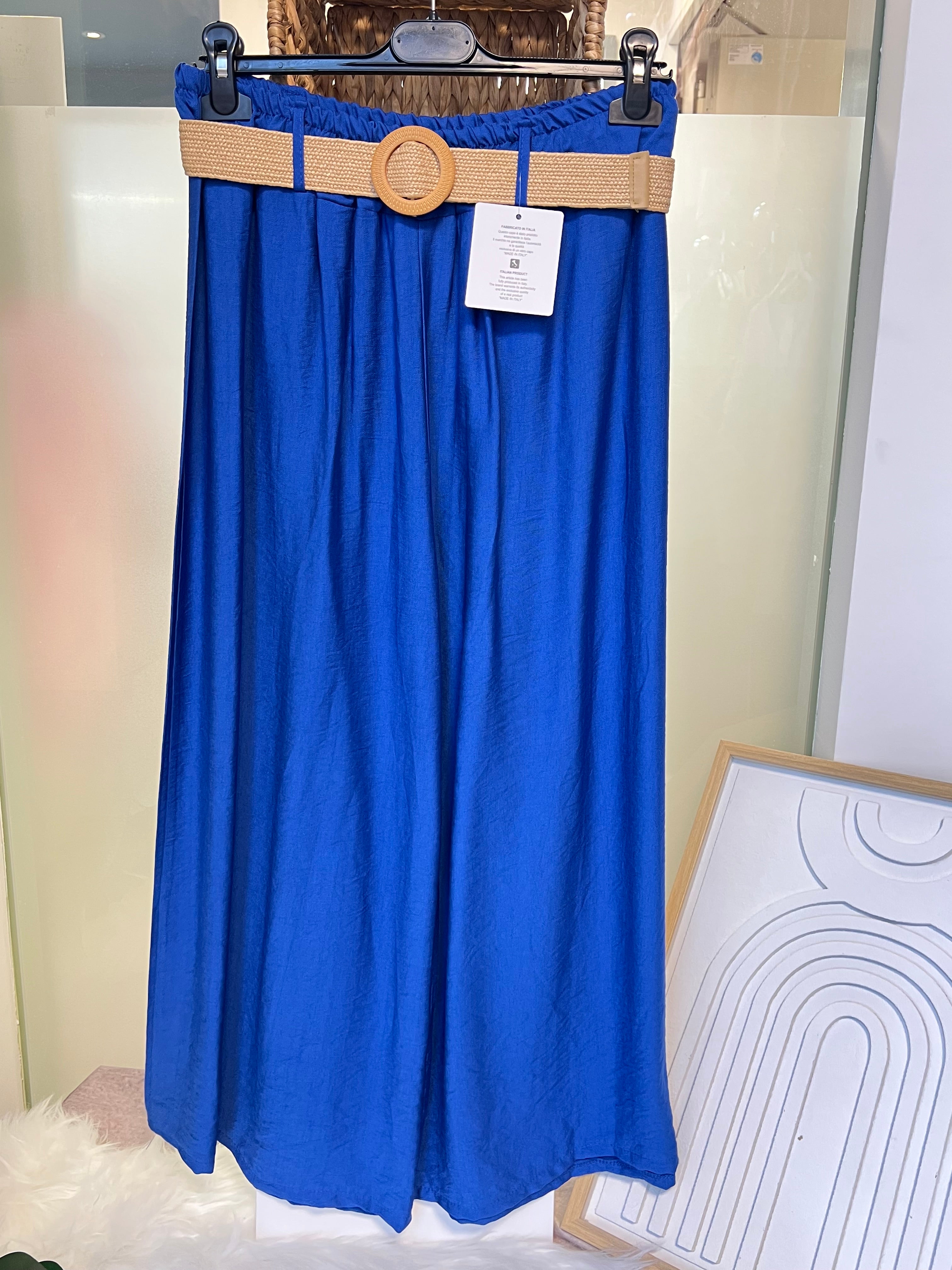 Damen-Hose mit breiten Beinen und gratis Gürtel (zufälliges Design)für einen stilvollen Look