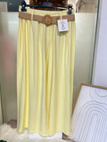 Damen-Hose mit breiten Beinen und gratis Gürtel (zufälliges Design)für einen stilvollen Look