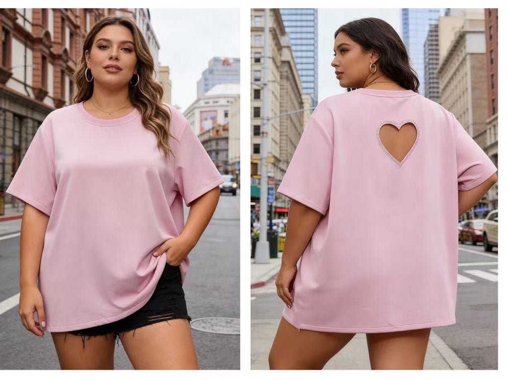 Damen T-Shirt mit Herz-Ausschnitt für einen modischen Look